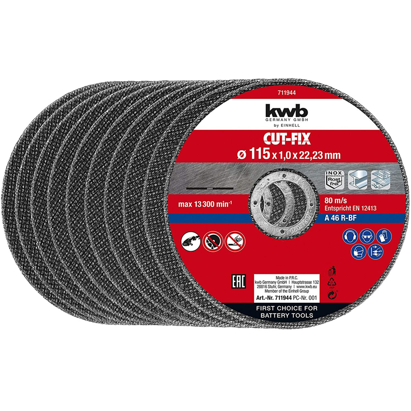 ΔΙΣΚΟΙ ΚΟΠΗΣ INOX-ΜΕΤΑΛΛΩΝ 115MM ΣΕΤ 10ΤΕΜ. KWB 49711944