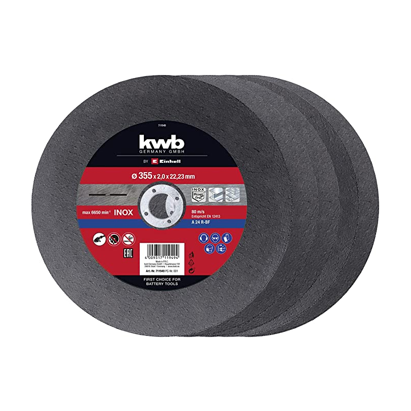 ΔΙΣΚΟΙ ΚΟΠΗΣ INOX-ΜΕΤΑΛΛΩΝ 230MM ΣΕΤ 5ΤΕΜ. KWB 49711949