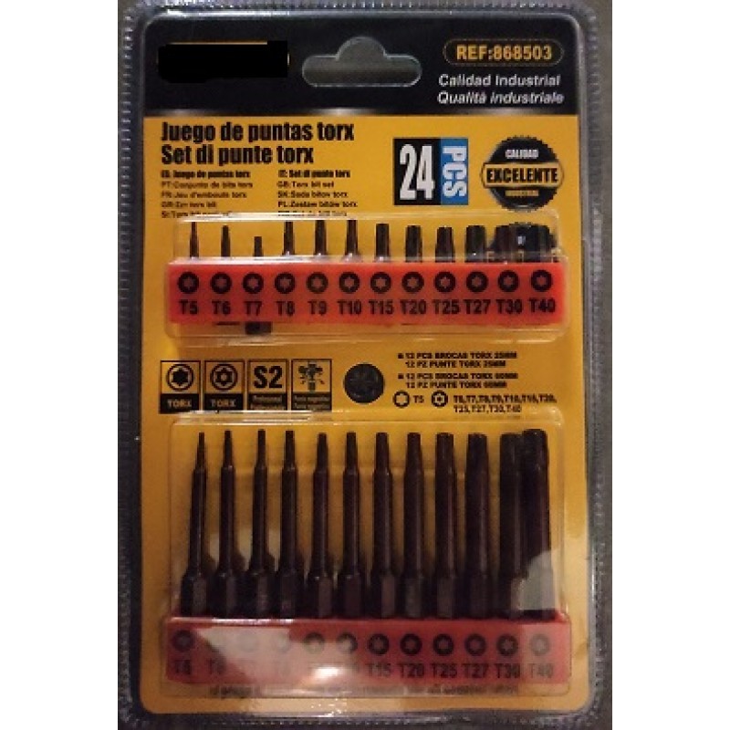 SET ΜΥΤΕΣ 24ΤΜΧ TORX ΜΕ ΤΡΥΠΑ