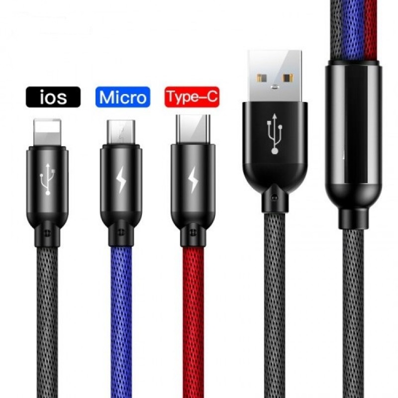 ΑΝΤΑΠΤΟΡΑΣ USB 3.1 ΣΕ  TYPE C - IOS - MICRO   1.2M  SDS-2040